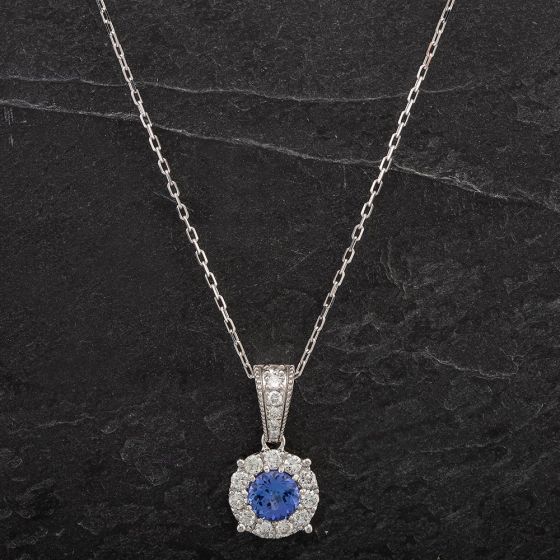 Second Hand Diamond 1.03ct Tanzanite & 0.60ct Diamond Pendant 4314487