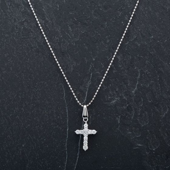 Second Hand Platinum 16 inch Diamond Cross Pendant 4314511