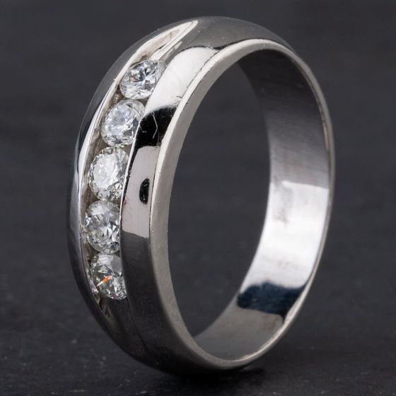 Second Hand 14ct White Gold Five Stone Diamond Ring 4315025