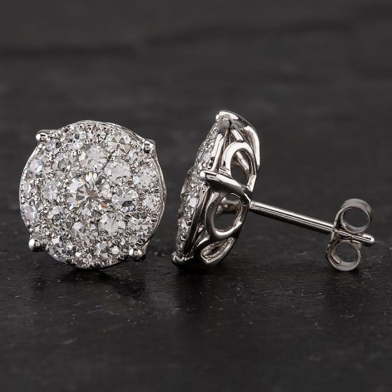 Second Hand 14ct White Gold Diamond Stud Earrings 4317040