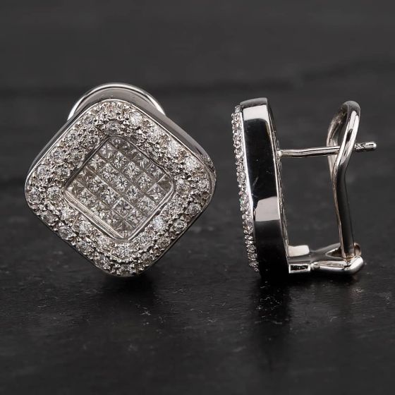 Second Hand 18ct White Gold Diamond Stud Earrings 4317043
