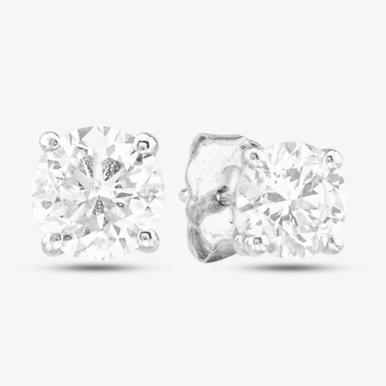 Second Hand 14ct White Gold 1.40ct Brilliant Cut Diamond Stud Earrings 43171177