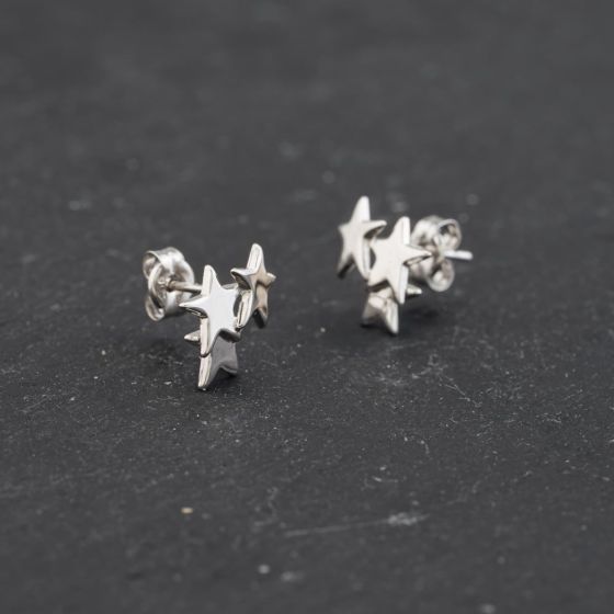 Second Hand White Gold 9mm Star Stud Earrings 43171399
