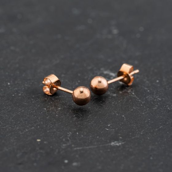 Second Hand Rose Gold 3mm Ball Stud Earrings 43171402