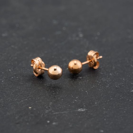 Second Hand 9ct Rose Gold 4.5mm Ball Stud Earrings 43171406