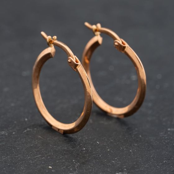 Second Hand Rose Gold 20mm Hoop Earrings 43171415