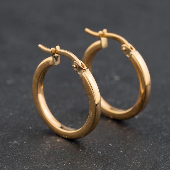 Second Hand Yellow Gold 20mm Hoop Earrings 43171420