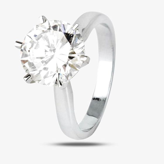 Second Hand Platinum 3.45ct Brilliant Cut Diamond Solitaire Ring 4328070