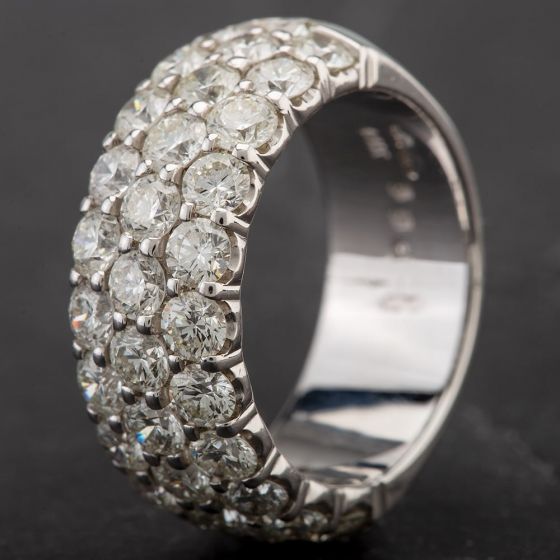 Second Hand 14ct White Gold 3.80ct Diamond Triple Row Half Eternity Ring 4328194