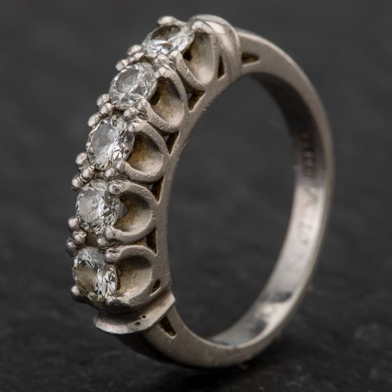 Second Hand Platinum Five Stone Diamond Ring 4328480