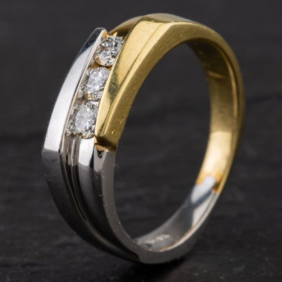 Second Hand 18ct Yellow Gold and Platinum Diamond Ring 4328673