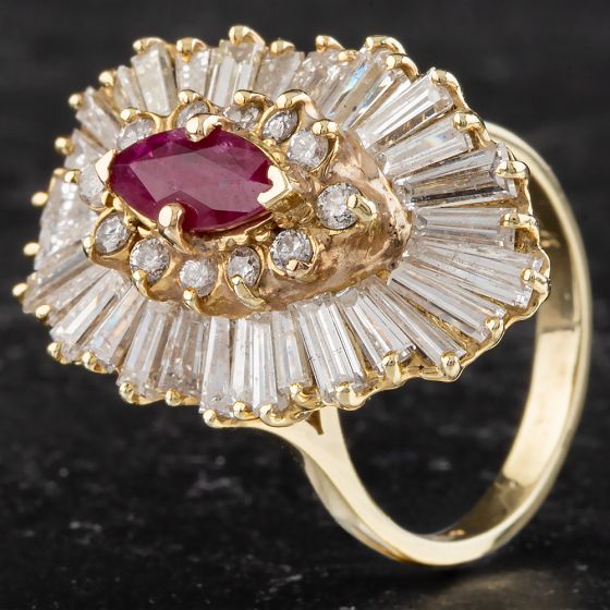 Second Hand 14ct Yellow Gold Ruby Ring 4332319