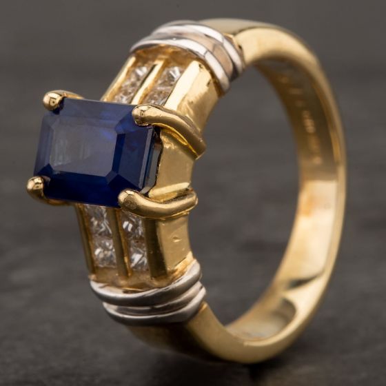 Second Hand Diamond Sapphire Fancy Ring 4332723