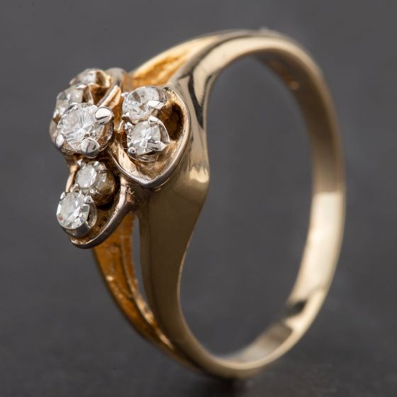 Second Hand 9ct Yellow Gold Diamond Fancy Ring 4332845