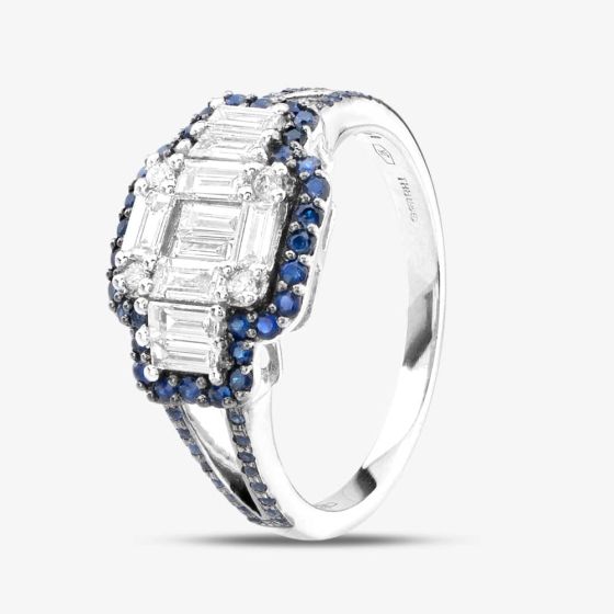 Second Hand 18ct White Gold Sapphire & Diamond Fancy Dress Ring 43361089