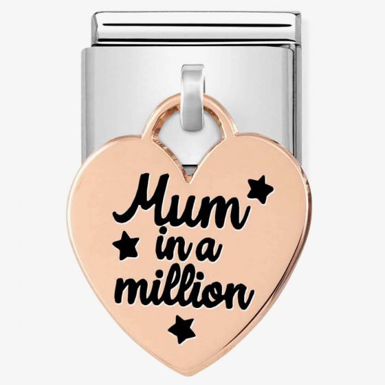 Nomination CLASSIC Composable Limited Edition Rose Gold Heart Pendant Mum In A Million Charm 431802/02