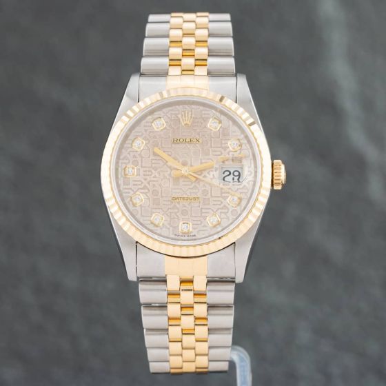 Second Hand Rolex Datejust Jubilee Dial Watch 16233