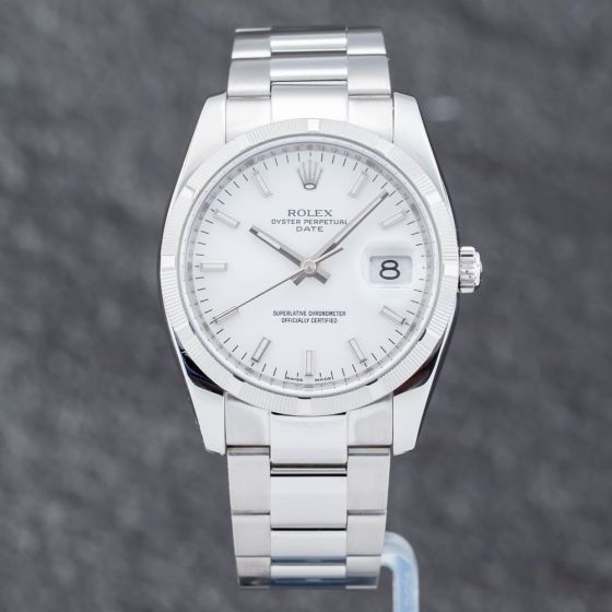 Second Hand Rolex Mens Oyster Perpetual Date 34 Watch 115210