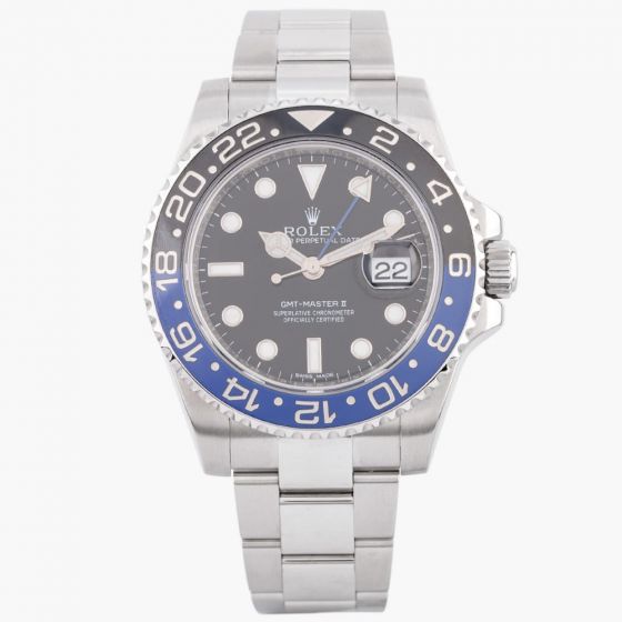 Second Hand Rolex Mens GMT Master II Watch 116710BLNR