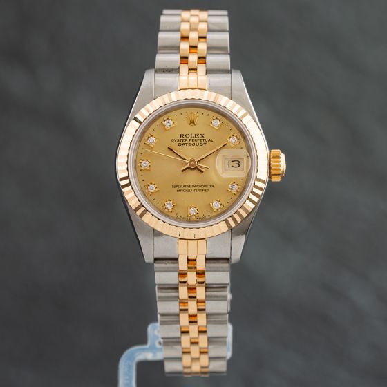 Second Hand Rolex Datejust Diamond Dot Dial Watch 69173