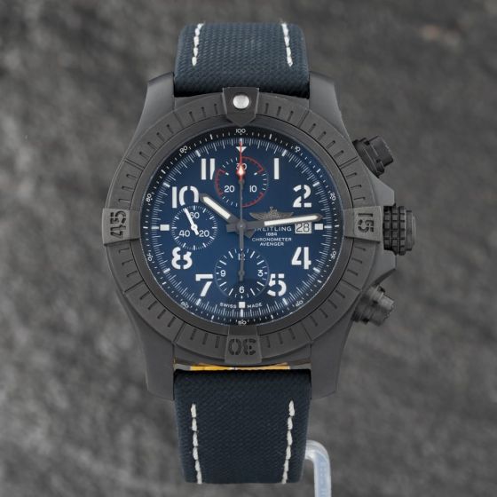 Second Hand Breitling Super Avenger Chronograph 48 Night Mission Watch V13375