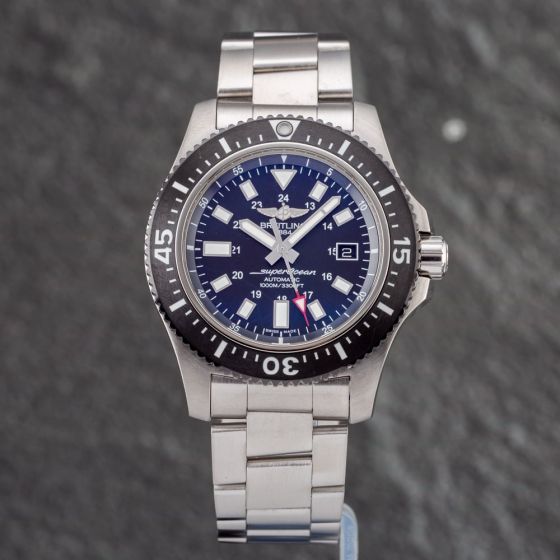 Second Hand Breitling Mens Superocean 44 Black Bracelet Watch Y1739310/BF45