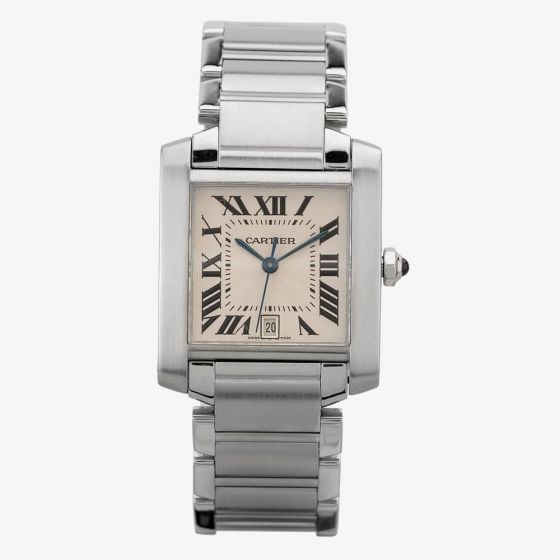 Second Hand Cartier Mens Tank Francaise Square Bracelet Watch 4407015
