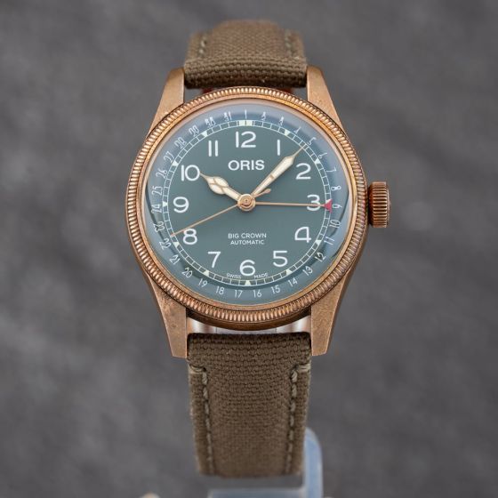 Second Hand Oris Mens Big Crown Pointer Date 80th Anniversary Edition Brown Leather Strap Watch 01 754 7741 3167-07 5 20 58BR