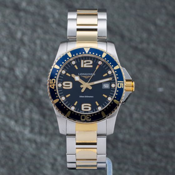 Second Hand Longines Mens Hydroconquest Blue Dial Bracelet Watch L3.740.3