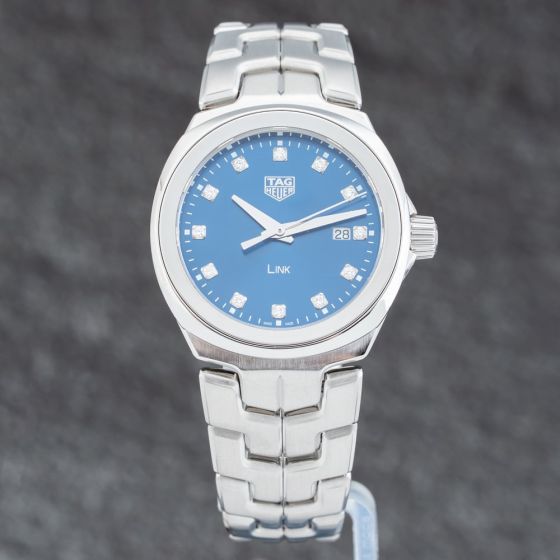 Second Hand TAG Heuer Ladies Link Blue Bracelet Watch WBC1318