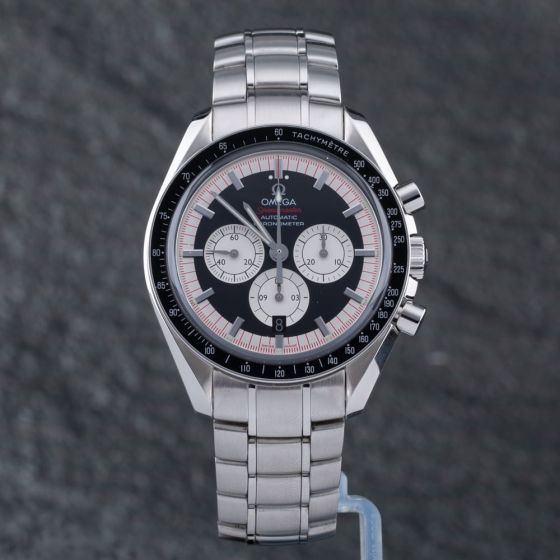Second Hand OMEGA Mens Speedmaster Michael Schumacher Legend Black Dial Bracelet Watch 3507.51.00