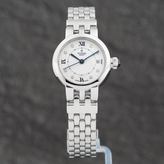 Second Hand Tudor Ladies Clair De Rose White Bracelet Watch 35200