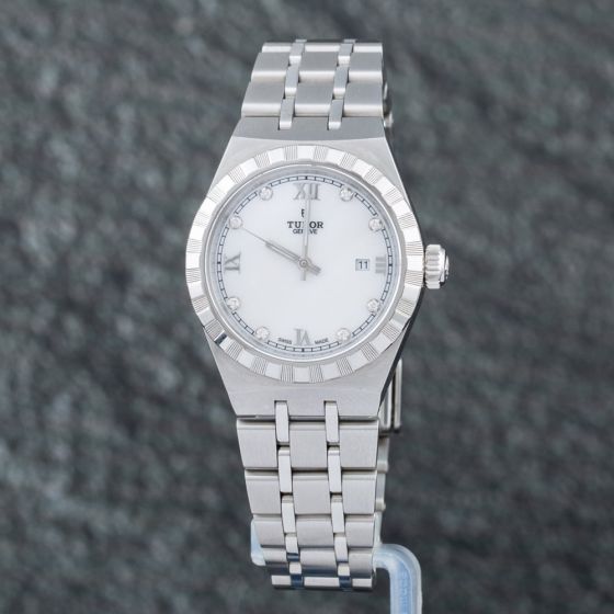 Second Hand Tudor Ladies Royal Silver Dial Bracelet Watch M28300-0005
