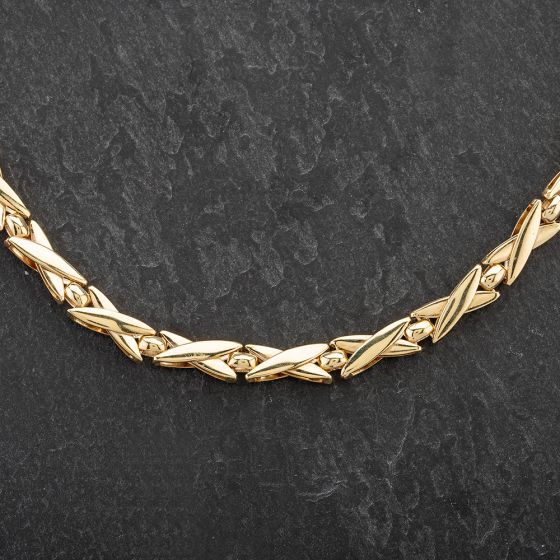 Second Hand 9ct Yellow Gold 16 Inch Kiss Chain 4605001