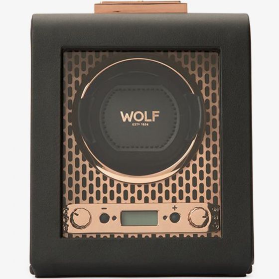 WOLF Black & Copper Tone Axis Single Winder 469116