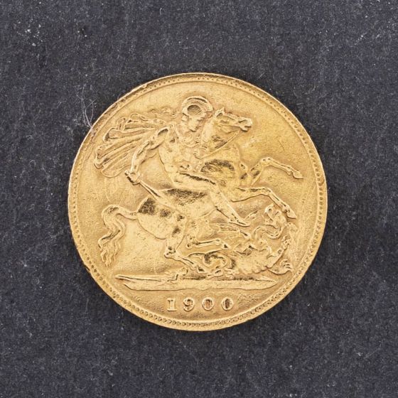 Second Hand Yellow Gold 1900 Victoria Half Sovereign Coin 47011087
