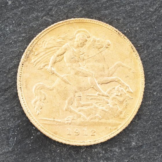 Second Hand 22ct Yellow Gold 1912 Half Sovereign Coin 47011100
