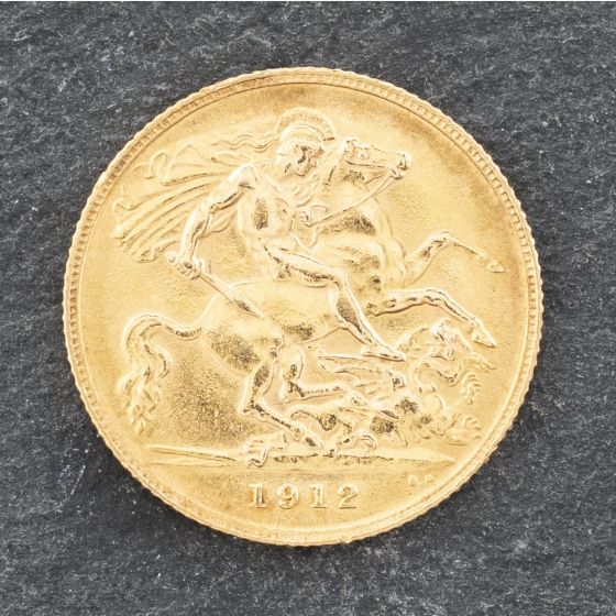 Second Hand 22ct Yellow Gold 1912 Half Sovereign Coin 47011106
