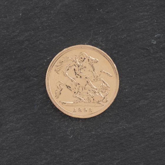 Second Hand 22ct Yellow Gold 1893 Victoria Old Head Half Sovereign Coin 47011113