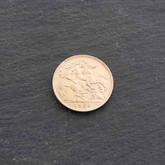 Second Hand 22ct Yellow Gold 1908 King Edward VII Half Sovereign Coin ...