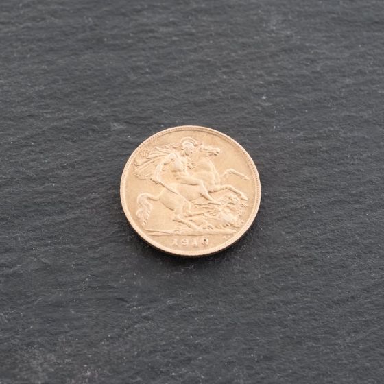 Second Hand 22ct Yellow Gold 1910 King Edward VII Half Sovereign Coin 47011181