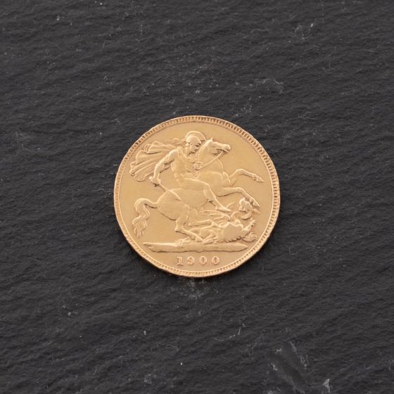 Second Hand 22ct Yellow Gold 1900 Queen Victoria Half Sovereign Coin 47011185