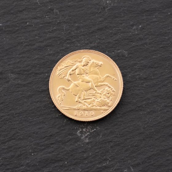 Second Hand 22ct Yellow Gold 1910 King Edward VII Half Sovereign Coin 47011188