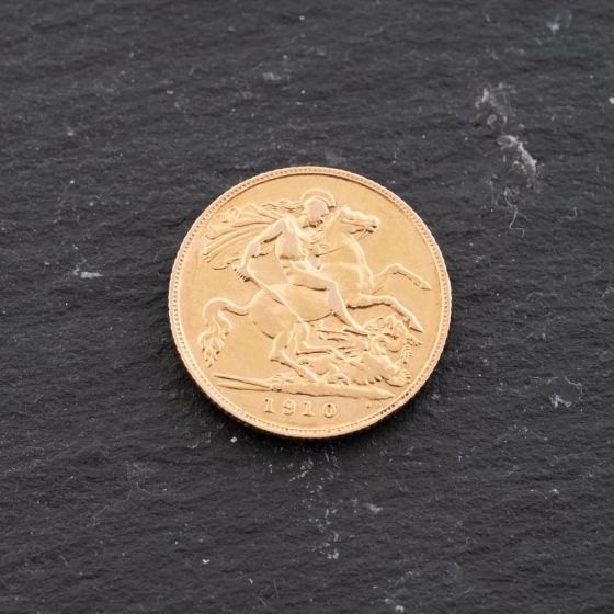 Second Hand 22ct Yellow Gold 1910 Edward VII Half Sovereign Coin 47011203