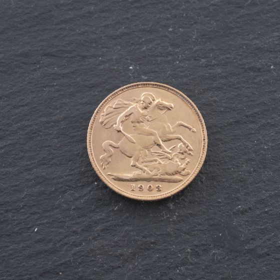 Second Hand 22ct Yellow Gold 1903 King Edward Half Sovereign Coin 47011227
