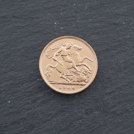 Second Hand 22ct Yellow Gold 1906 King Edward Half Sovereign Coin 47011228