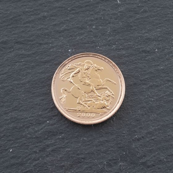 Second Hand 22ct Yellow Gold 2000 Queen Elizabeth Half Sovereign Coin 47011230