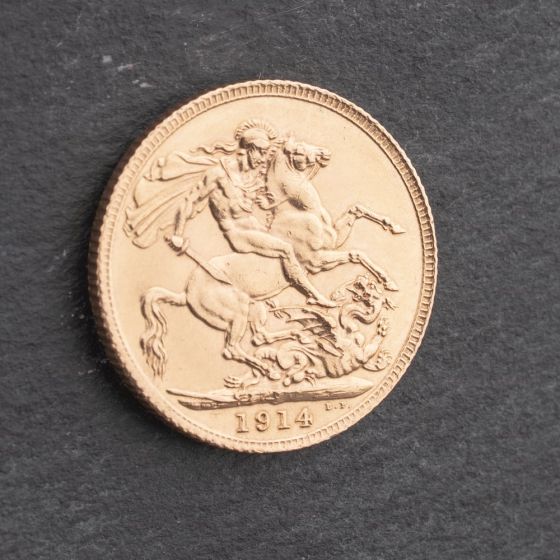 Second Hand 22ct Yellow Gold 1914 George V Full Sovereign Coin 47021183