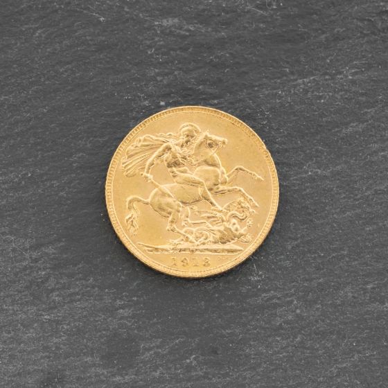 Second Hand 22ct Yellow Gold 1913 George V Full Sovereign Coin 47021192