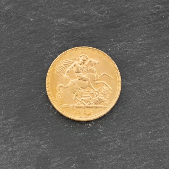 Second Hand 22ct Yellow Gold 1929 George V Full Sovereign Coin 47021193